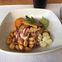 Ceviche peruano at Los Andenes Vegan in Madrid