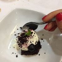 Auténtico brownie vegano, delicioso!  at Los Andenes Vegan in Madrid