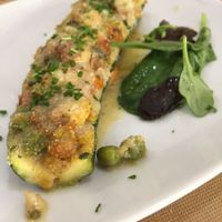 Calabacin relleno at Los Andenes Vegan in Madrid