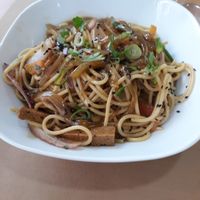 Noodles at Los Andenes Vegan in Madrid