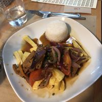 lomo saltado  at Los Andenes Vegan in Madrid