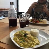 Ají de gallina at Los Andenes Vegan in Madrid