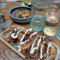 Aubergine and oesterzwam tempura at Pura Vida Foodbar  - Midsland in Midsland