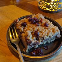 Apple cranberry fennel crumble at Pura Vida Foodbar  - Midsland in Midsland