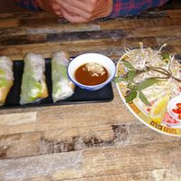 Vegetarian rice paper rolls and peanut sauce at Pho Moi Vietnamese Eatery  in Katoomba