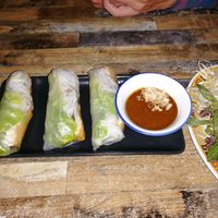 Rice paper rolls and peanut sauce at Pho Moi Vietnamese Eatery  in Katoomba