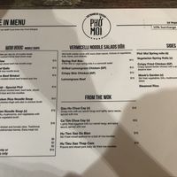Menu - v denotes vegan  at Pho Moi Vietnamese Eatery  in Katoomba
