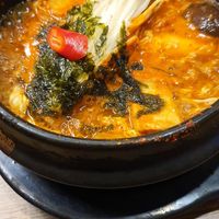 Soondubu jjigae.  at Daehwa Vegetarian in Central Singapore