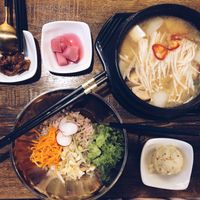 Doenjjang Jjigae (Fermented Soybean Paste Stew) at Daehwa Vegetarian in Central Singapore
