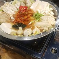 Dumpling hotpot. The kimichi dumpling is really good at Daehwa Vegetarian in Central Singapore