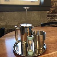 Pressed Coffee, lovely hint of cinnamon. at Earth Candy in Rockland