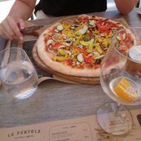 vegetable pizza without cheese at La Pentola in Rabac