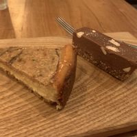 snikers, cheesecake at SOIL Vegan Cafe - West in Amsterdam