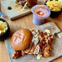 Sloppy Joe and pulled pork burger 🍔   at SOIL Vegan Cafe - West in Amsterdam