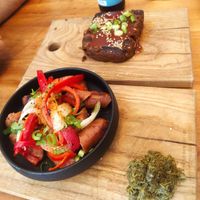 Chorizo and ribs at SOIL Vegan Cafe - West in Amsterdam