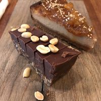 vegan snickers and cheesecake   at SOIL Vegan Cafe - West in Amsterdam