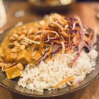 Peanut and tofu curry  at SOIL Vegan Cafe - West in Amsterdam