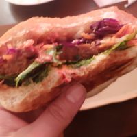 Jackfruit burger  at SOIL Vegan Cafe - West in Amsterdam