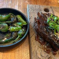 Blistered shishito peppers and ribs   at SOIL Vegan Cafe - West in Amsterdam