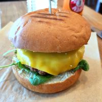 Cheezy burger at SOIL Vegan Cafe - West in Amsterdam