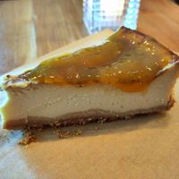 Mango cheesecake at SOIL Vegan Cafe - West in Amsterdam