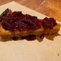 Cheesecake with compote  at SOIL Vegan Cafe - West in Amsterdam
