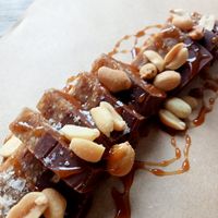 Sniker dessert (to die for) at SOIL Vegan Cafe - West in Amsterdam