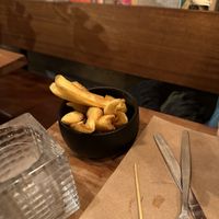 Fries. Notice the unique cut    at SOIL Vegan Cafe - West in Amsterdam