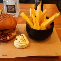 No-chicken burger at SOIL Vegan Cafe - West in Amsterdam