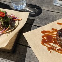 Pulled pork tacos and ribs  at SOIL Vegan Cafe - West in Amsterdam