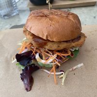 Fried chicken burger: quite good, but not as good as the cheezeburger at SOIL Vegan Cafe - West in Amsterdam