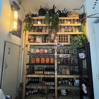 Fermenting and storage next to the bathrooms  at SOIL Vegan Cafe - West in Amsterdam