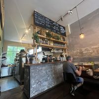 Main counter and drinks offering  at SOIL Vegan Cafe - West in Amsterdam