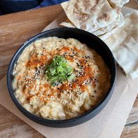 Smoky aubergine dip  at SOIL Vegan Cafe - West in Amsterdam