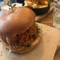 Kimchi Reuben burger with tempeh   at SOIL Vegan Cafe - West in Amsterdam