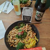 Satay Udon at SOIL Vegan Cafe - West in Amsterdam