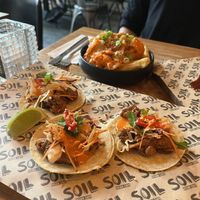 Pulled pork tacos & kimchi fry   at SOIL Vegan Cafe - West in Amsterdam