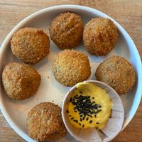 Mushroom bitterballen at SOIL Vegan Cafe - West in Amsterdam