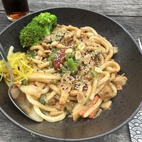 Tasty noodle bowl with tempeh👌🏻  at SOIL Vegan Cafe - West in Amsterdam