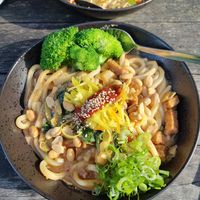 Satay udon at SOIL Vegan Cafe - West in Amsterdam
