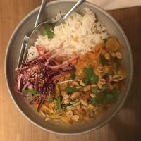 Thai peanut curry at SOIL Vegan Cafe - West in Amsterdam