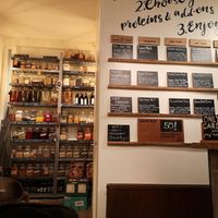 Healthy corner at SOIL Vegan Cafe - West in Amsterdam