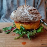Beyond burger at SOIL Vegan Cafe - West in Amsterdam