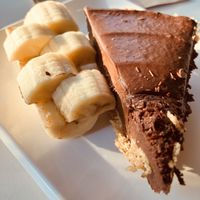 Vegan banana chocolate pie   at Aux Vivres - Westmount in Montreal