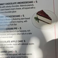 Desert menu   at Aux Vivres - Westmount in Montreal