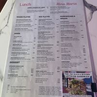 Lunch menu  at Mina Maria in Newtown