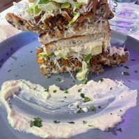 Chicken ceasar salad sandwich. Dry and overcooked and no ceasar dressing. Would have been better if salad and bacon tossed in dressing  at Mina Maria in Newtown