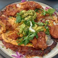 Kimchi & potato pancake, crispy gochujang vegan chicken, avocado

 at Vondel in Devonport