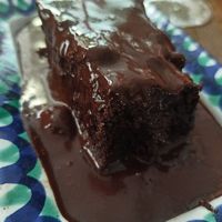 Brownie de chocolate at El Piano in Granada