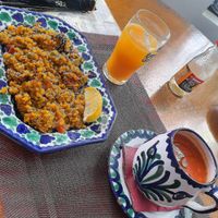 Paella y salmorejo vegano una delicia at El Piano in Granada